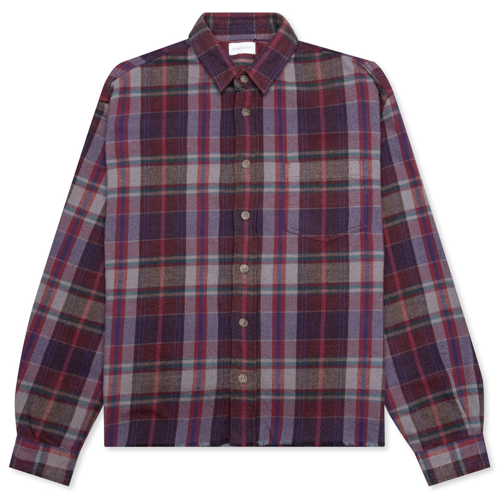 Hemi Oversized Shirt - Elderberry Check