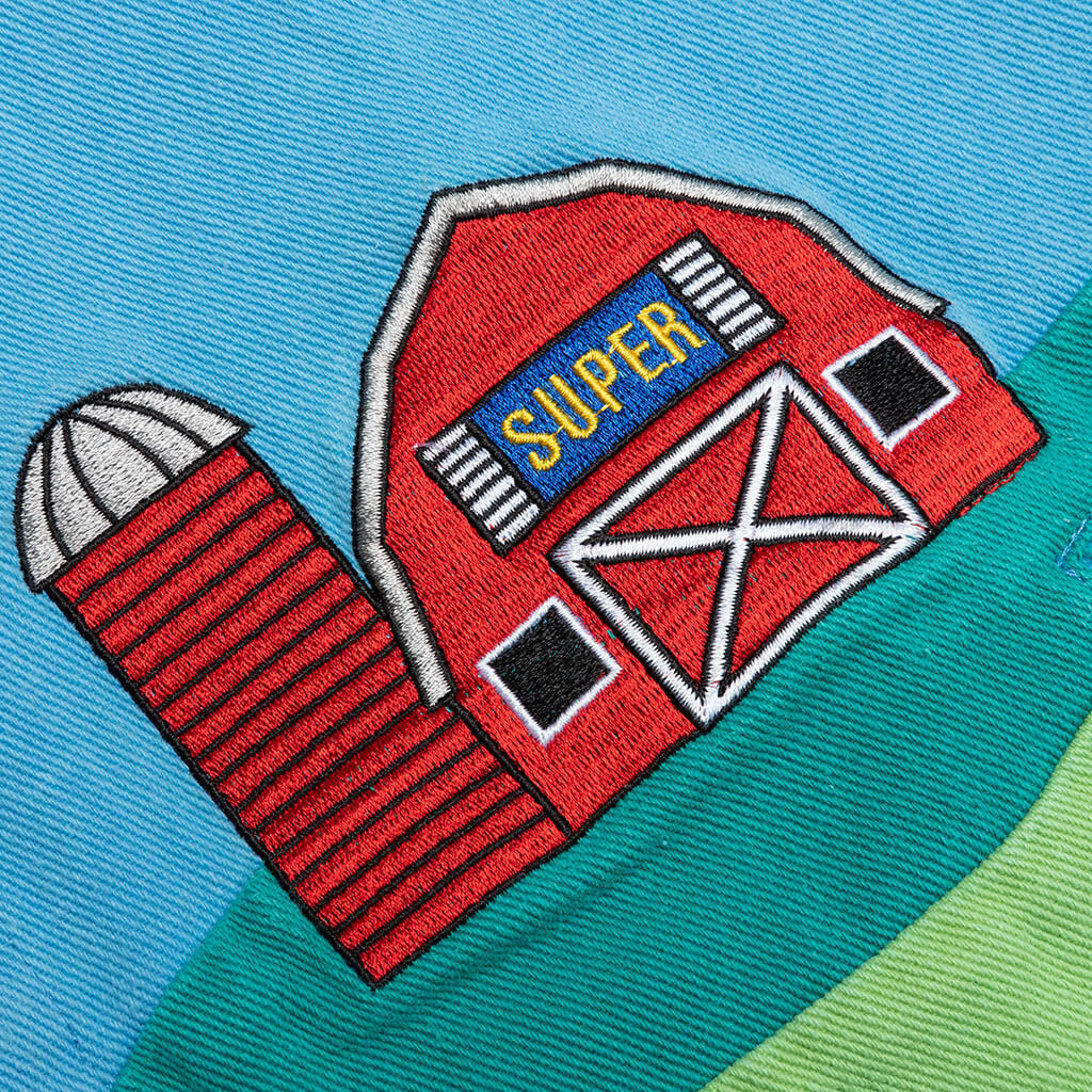 Farm Landscape Button Up - Blue