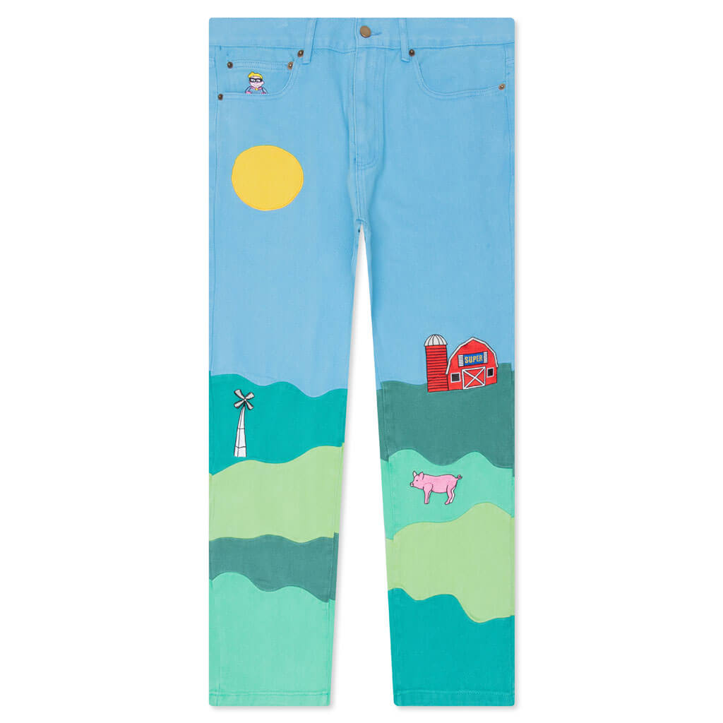 Farm Landscape Trousers - Blue