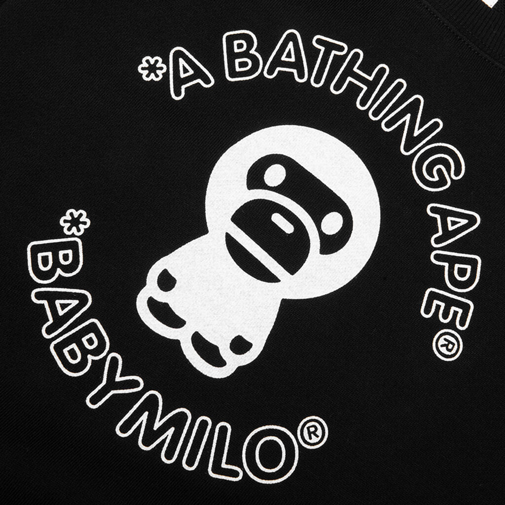 Kids Baby Milo Line Tape Relaxed Fit Crewneck Sweatshirt - Black