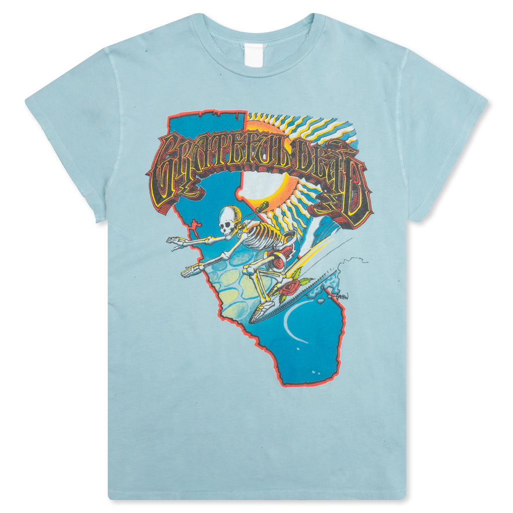 Grateful Dead Surf Skeleton Crew Tee - Blue Haze