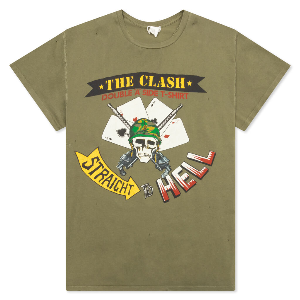 The Clash Straight To Hell Crew Tee - Army Fade