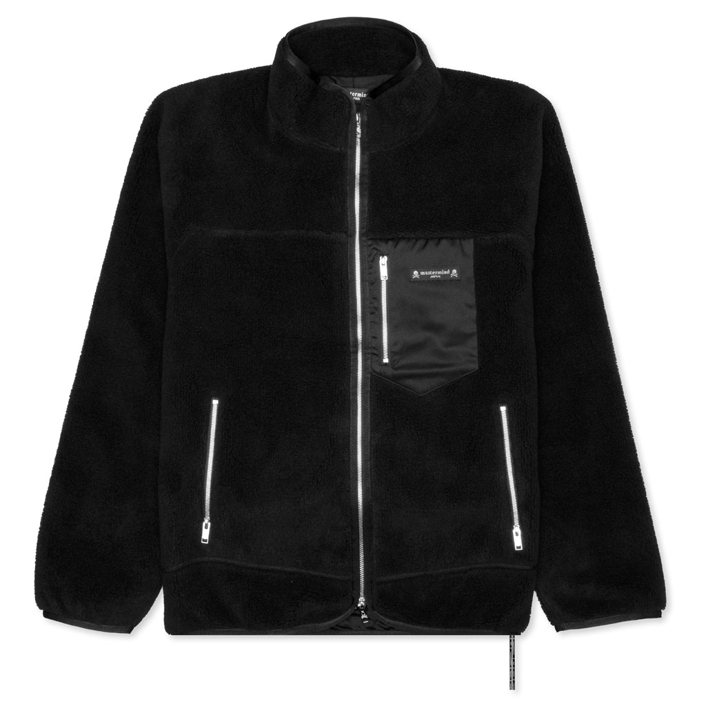 Fleece Jacquard Blouson - Black