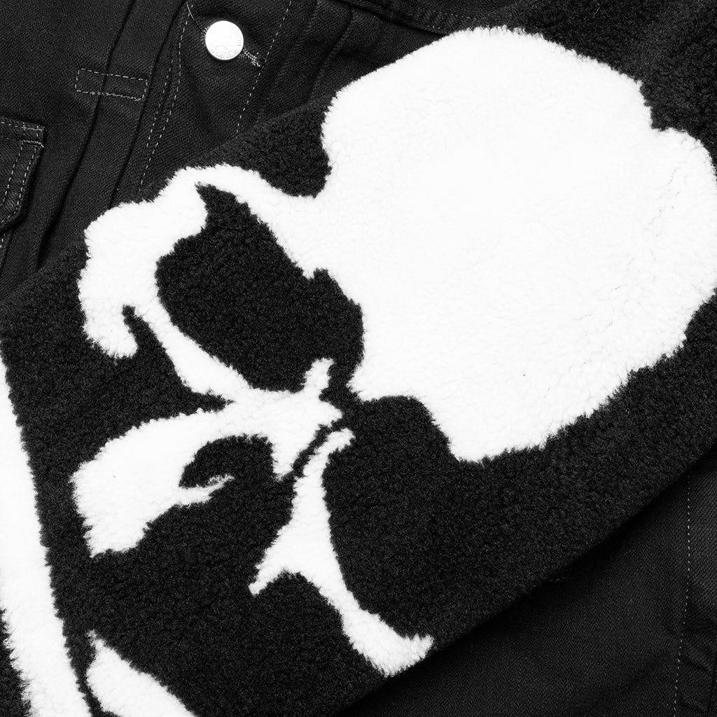Shearling Denim Jacket - Black