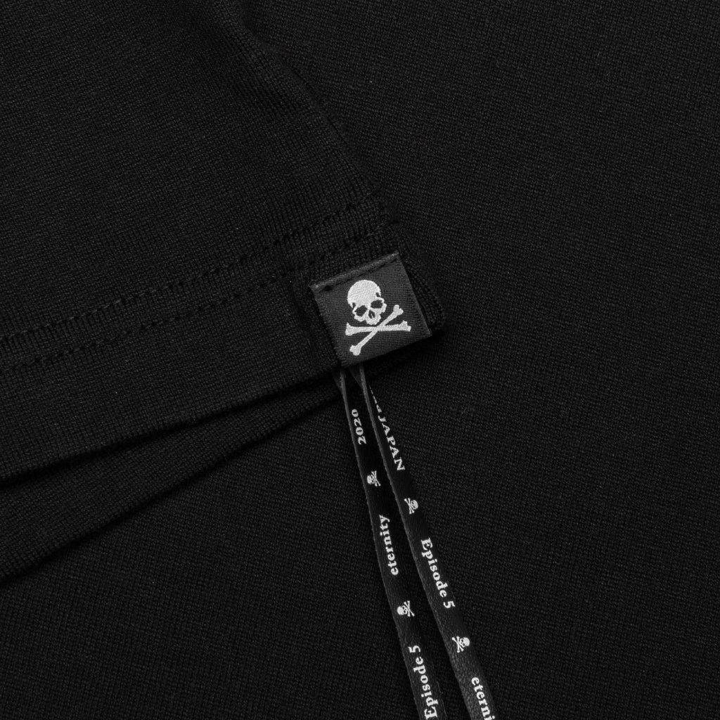 Stipe Skull Motif T-Shirt - Black