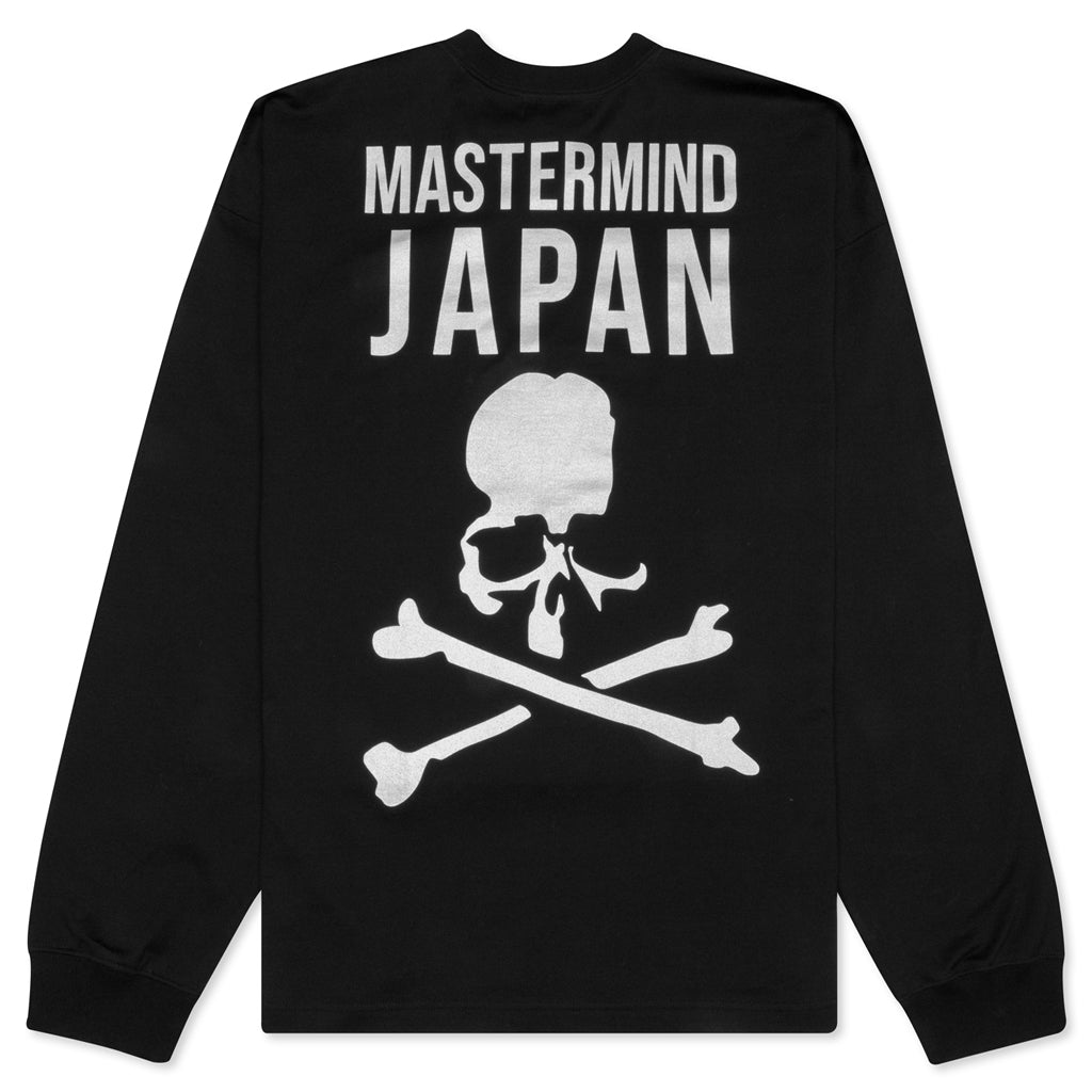 Stipe Skull Motif T-Shirt - Black