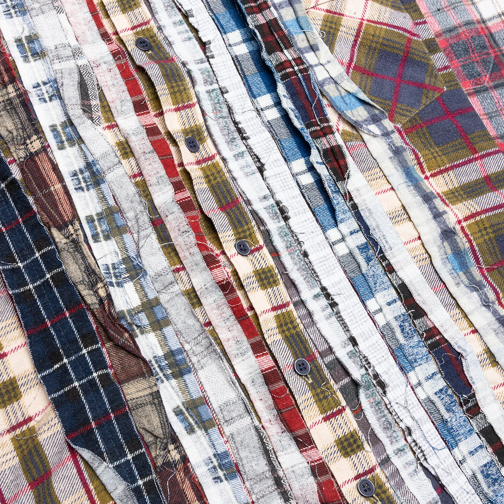 Ribbon Wide Flannel Shirt - Mustard/Maroon