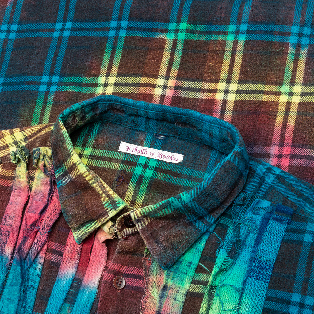 Ribbon Wide Flannel Shirt - Tie Dye