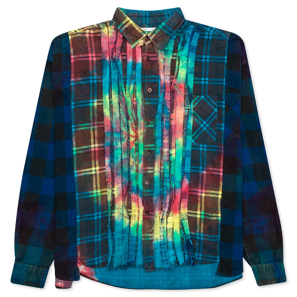 Ribbon Wide Flannel Shirt - Tie Dye