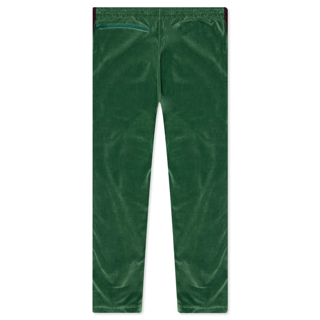 Velour Narrow Track Pant - Green