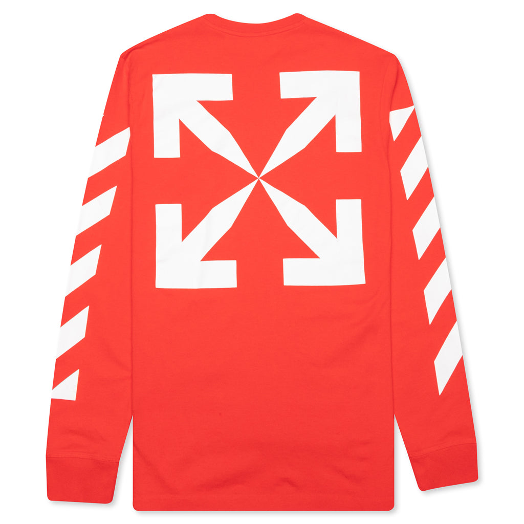 Blue Mona Lisa L/S Tee - Fiery Red/White