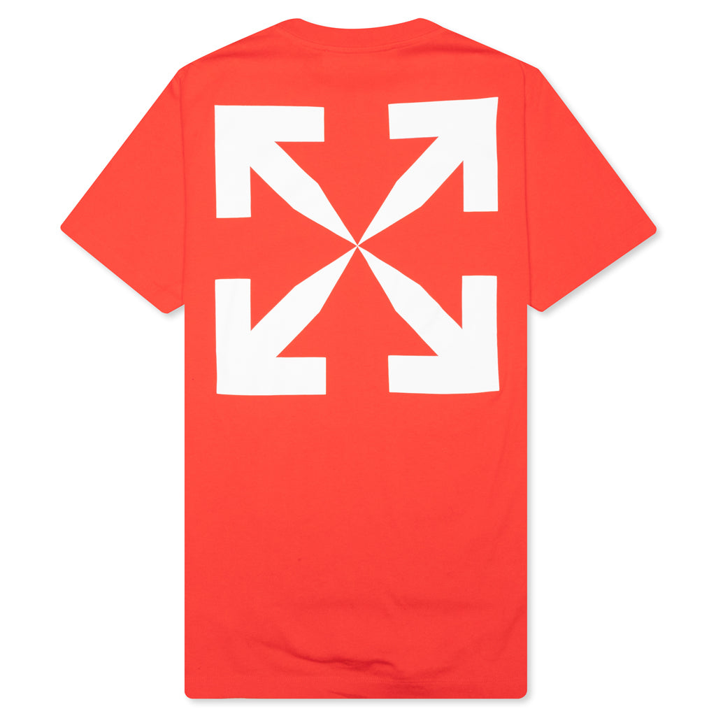 Blue Mona Lisa S/S Slim Tee - Fiery Red/White