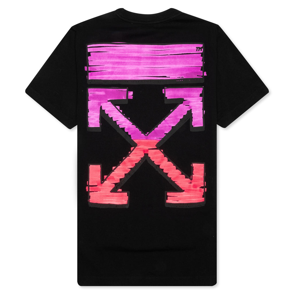 Marker S/S Slim Tee - Black/Fuchsia