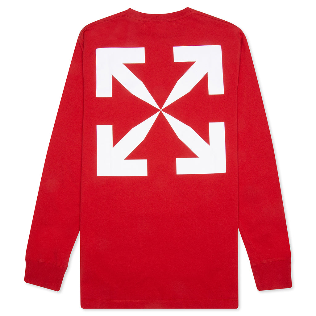 Pascal Print L/S Tee - Red/Light Blue