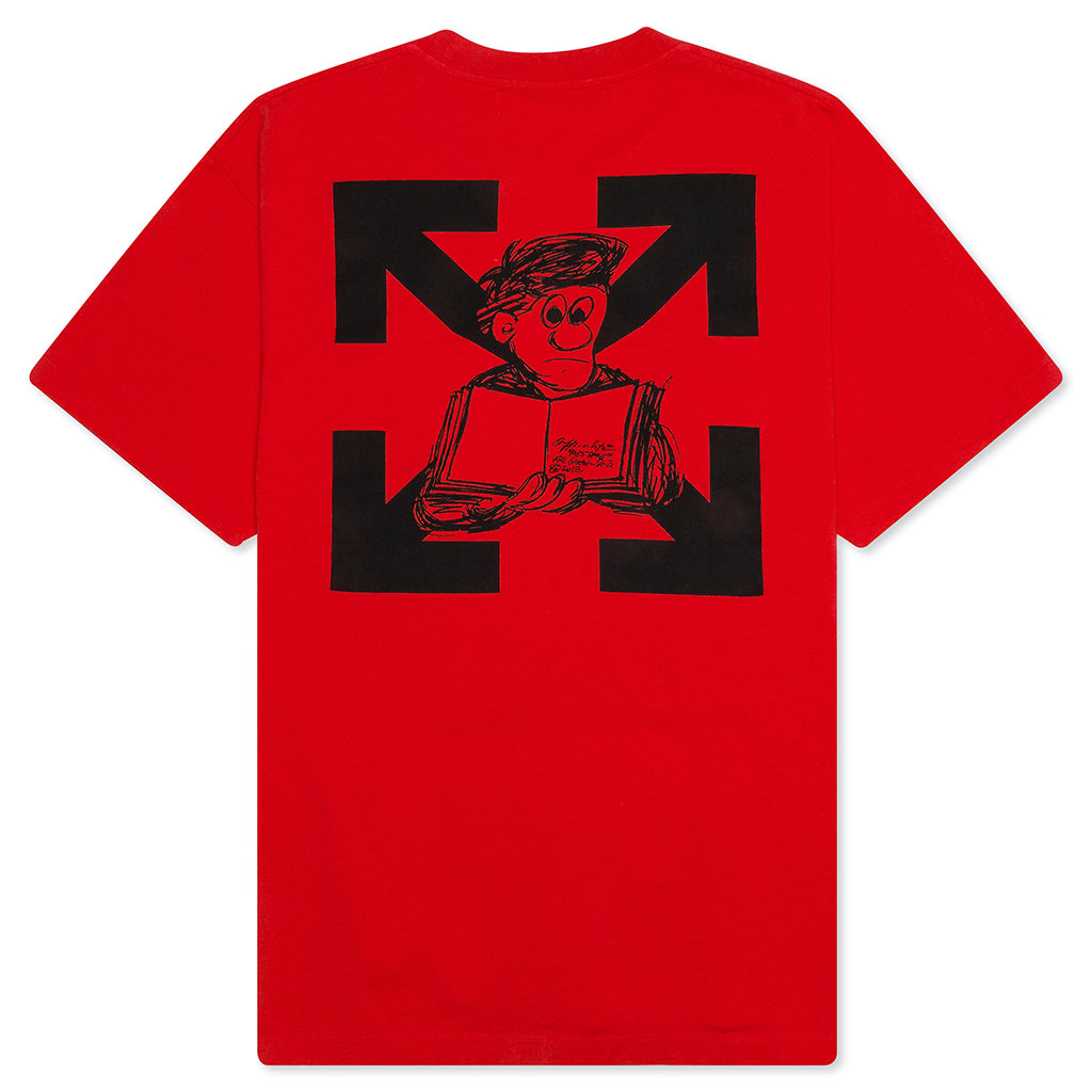 Pencil Arch S/S Over Tee - Red/Black