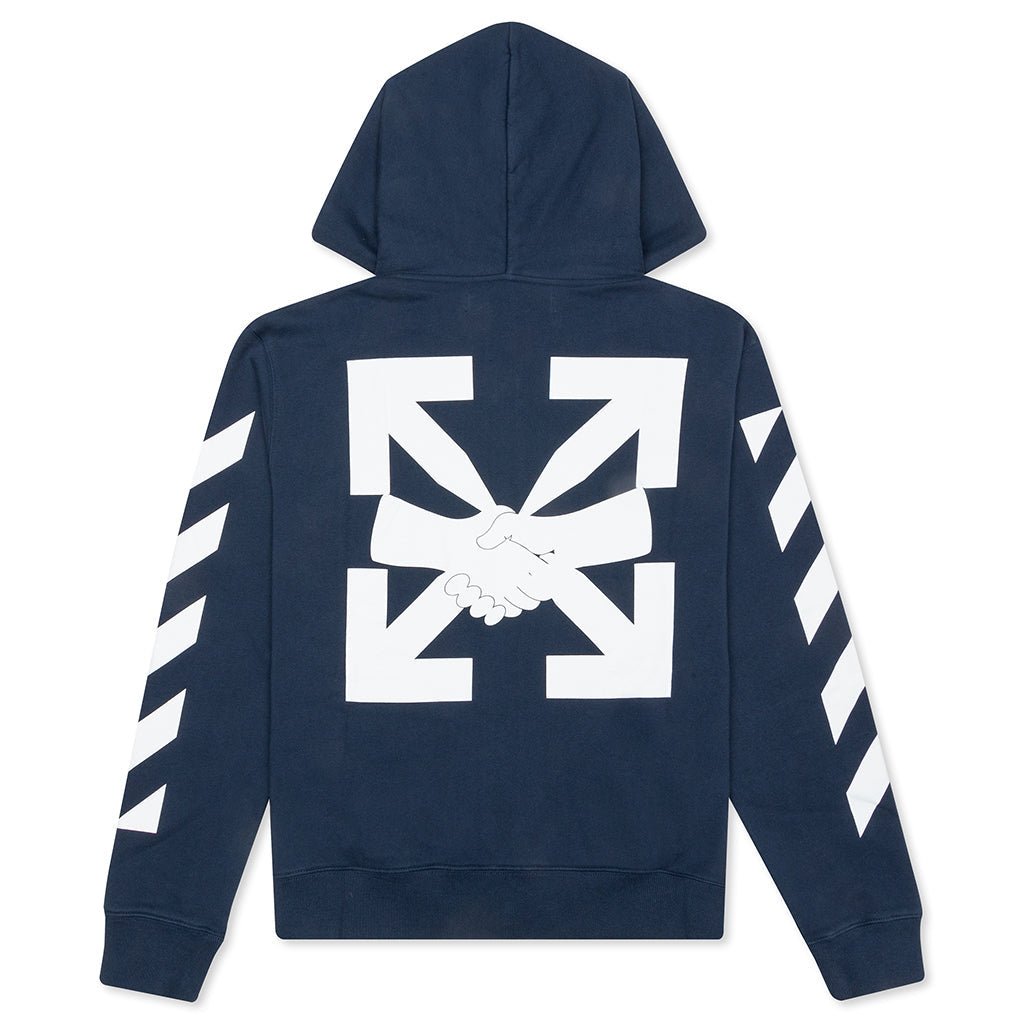 Diag Agreem Slim Zip Hoodie - Dark Blue/White