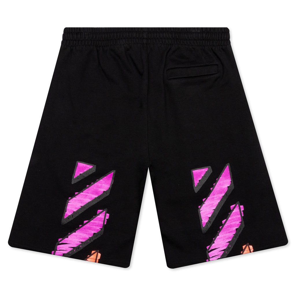 Marker Sweatshorts - Black/Fuchsia