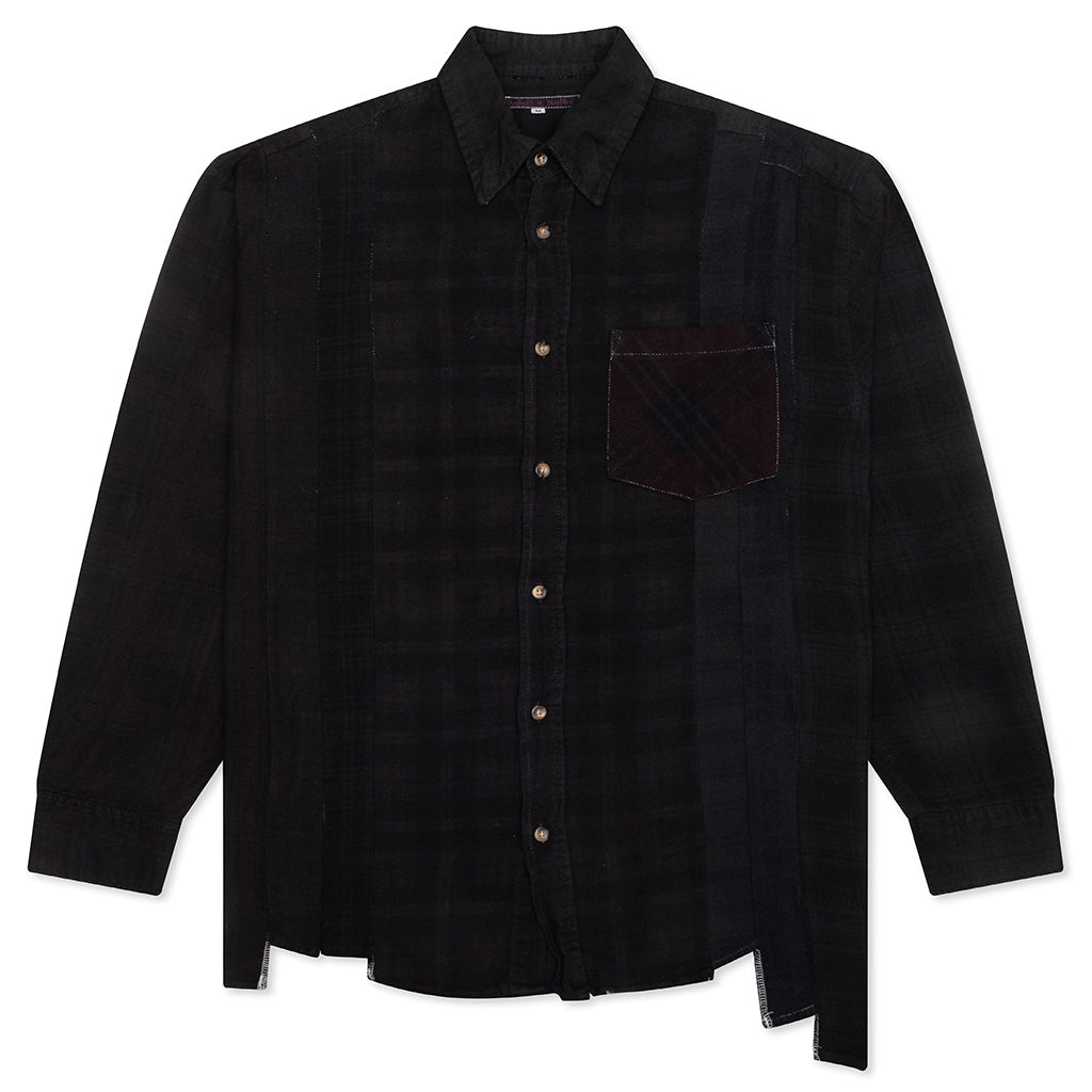 Over Dye 7 Cuts Shirt - Black
