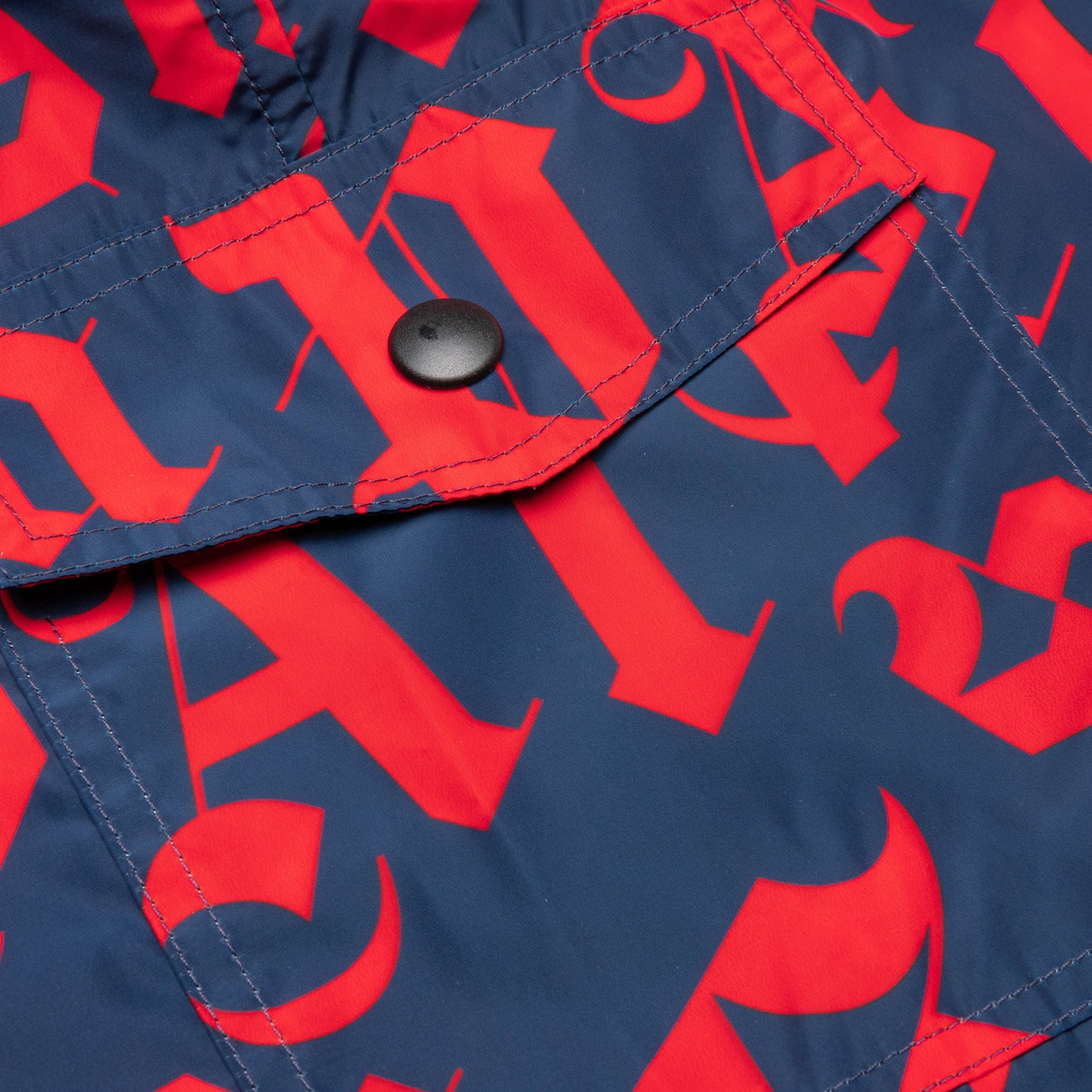 Broken Monogram Swim Short - Navy Blue/Red