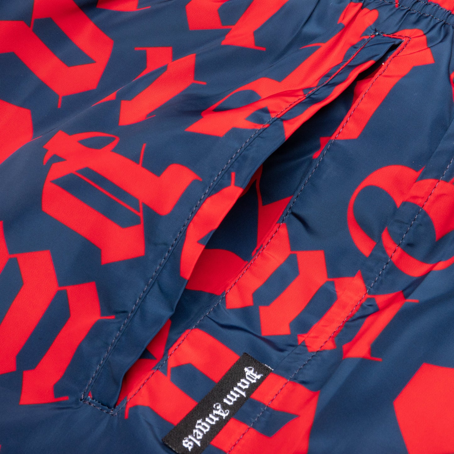 Broken Monogram Swim Short - Navy Blue/Red