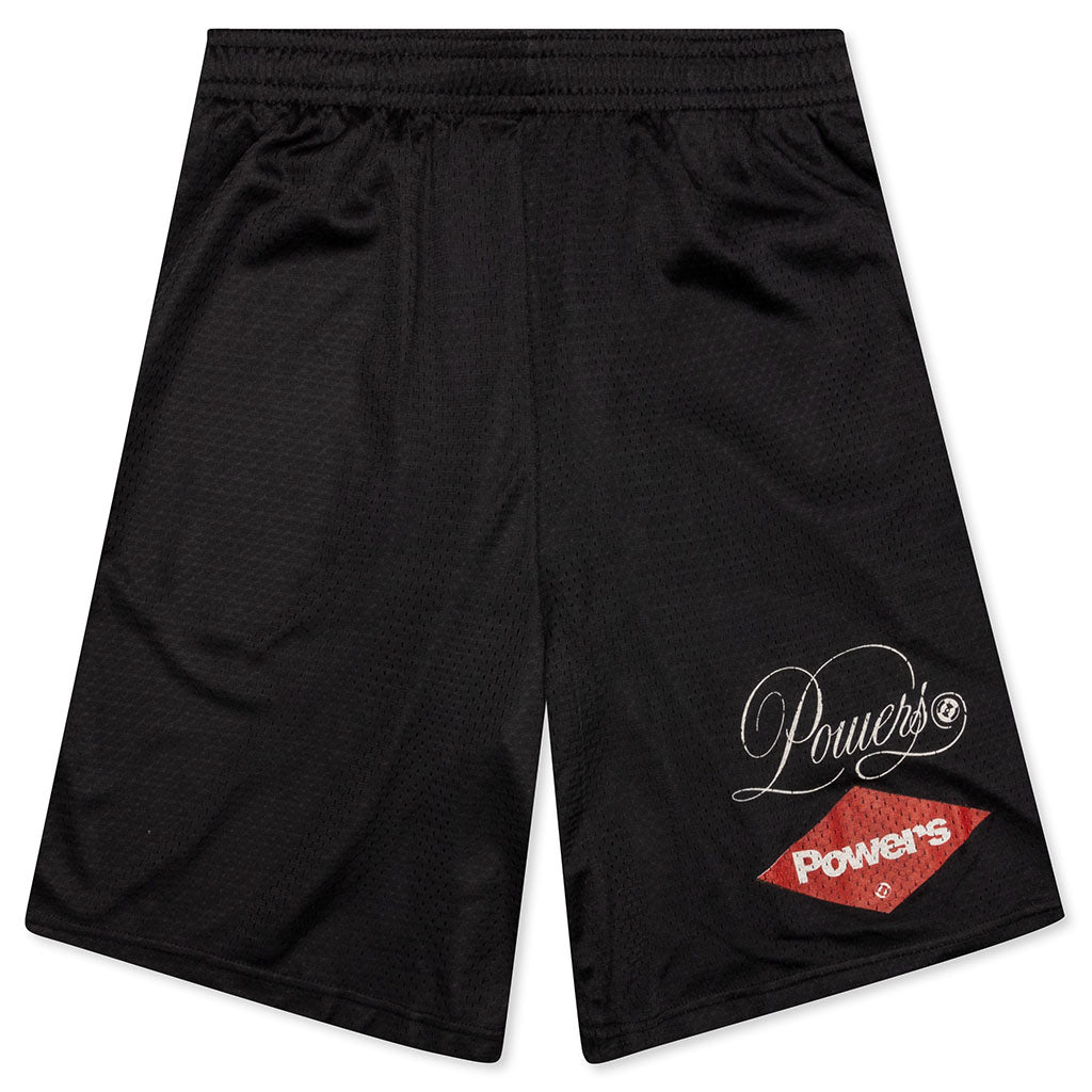 Diamond Script Mesh Shorts - Black