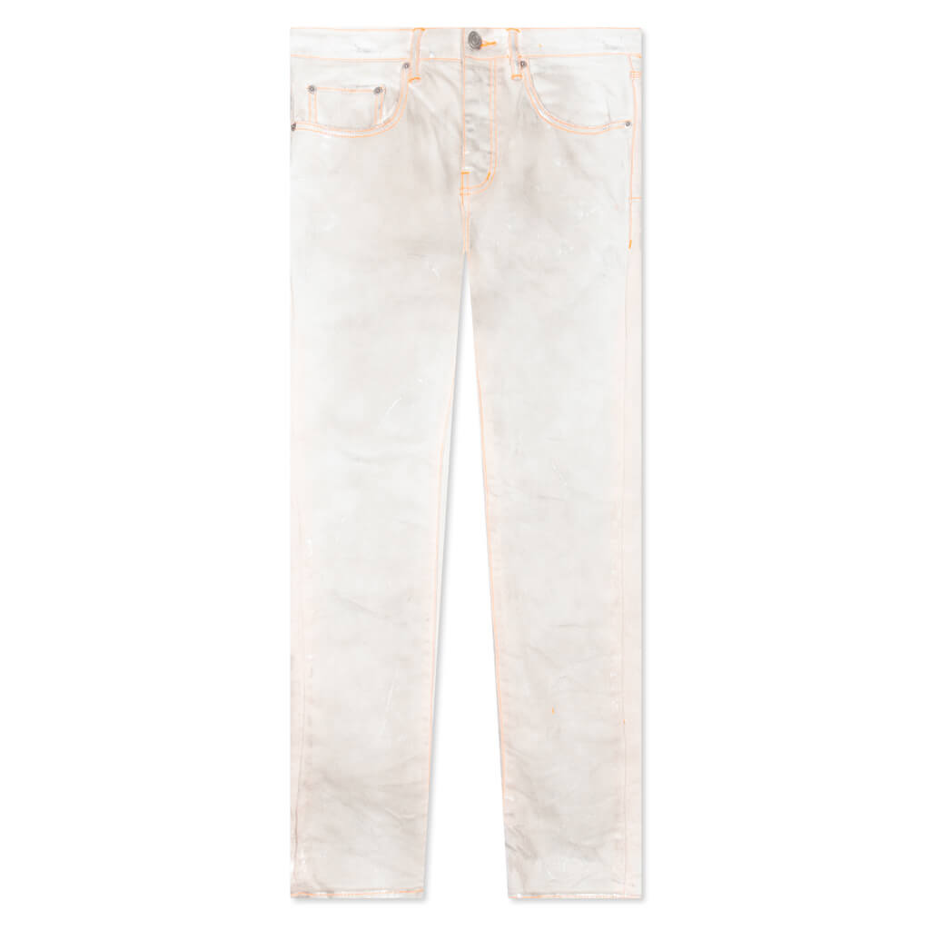 P001 - White Neon Stitch Orange