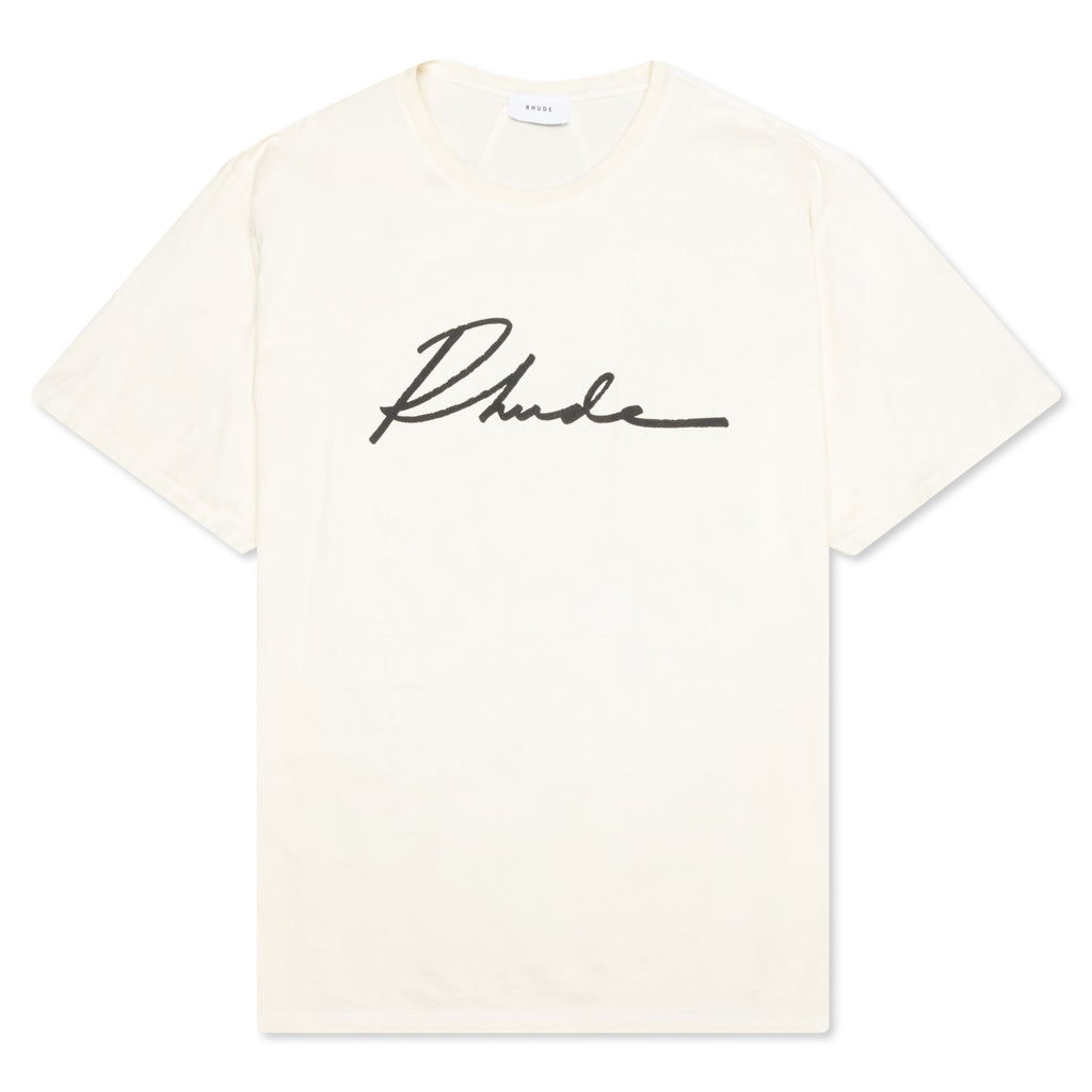 Logo Script Graphic Tee - White