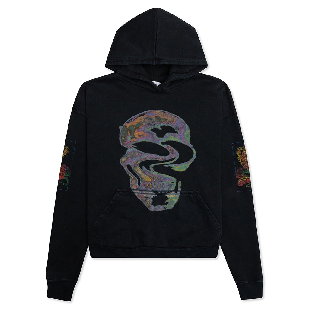 Psychadelic Skull Graphic Hoodie - Black