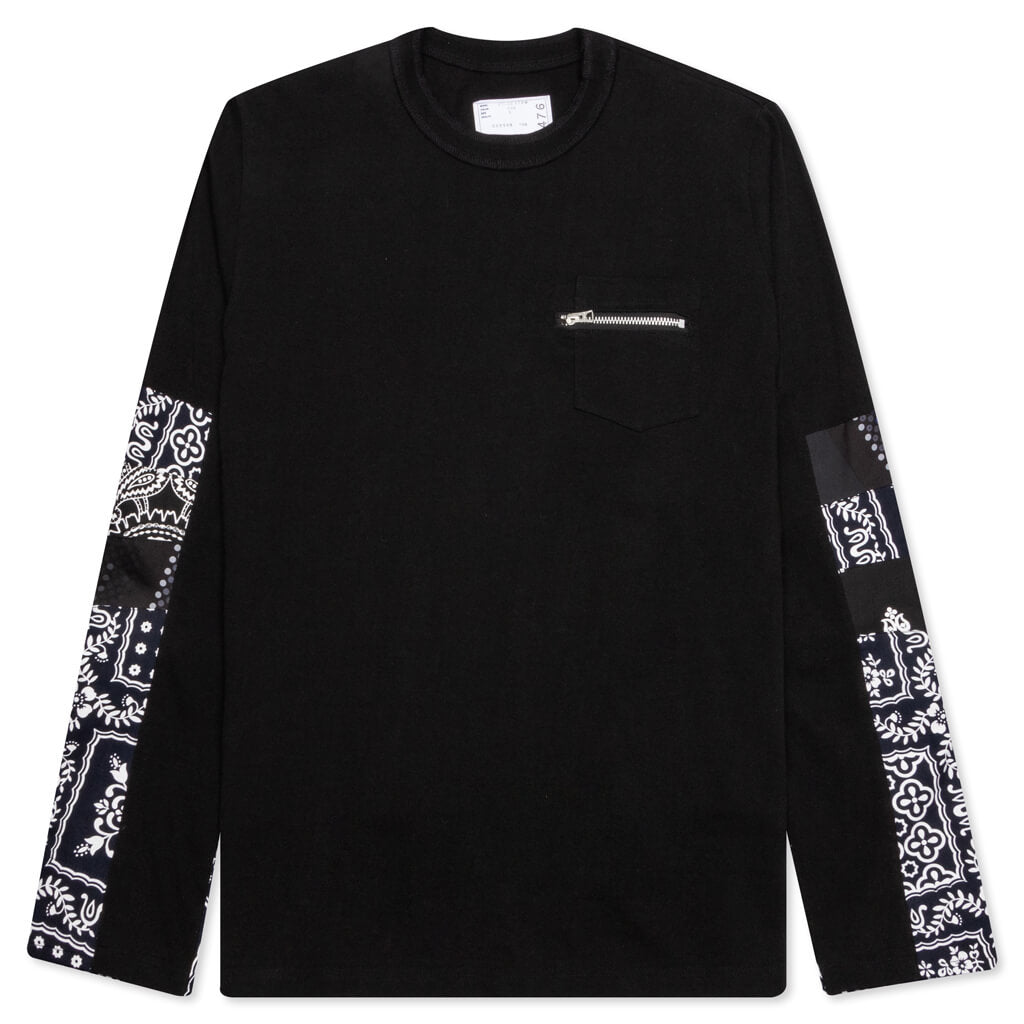 Archive Print Mix L/S T-Shirt - Black/White