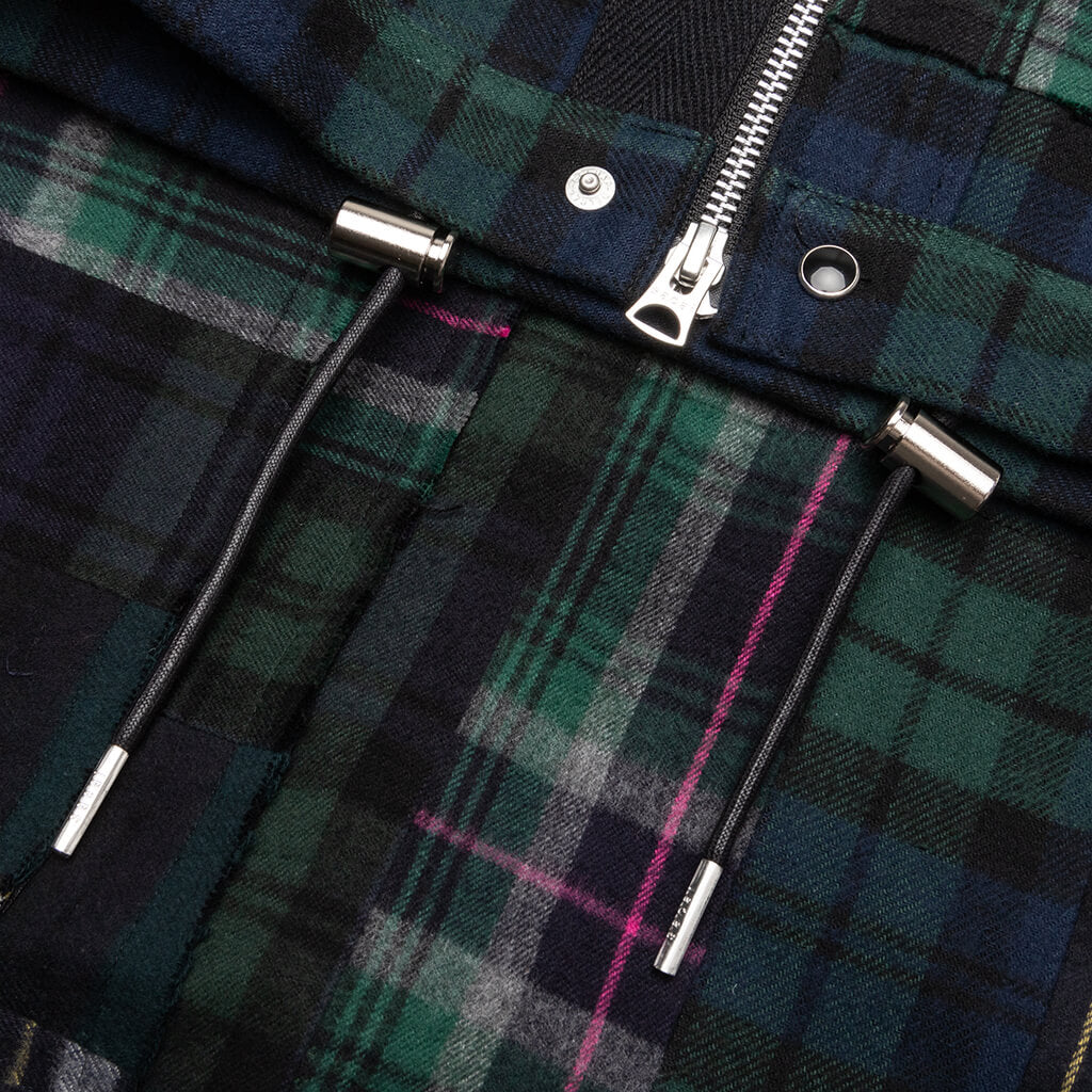 Hank Willis Thomas / Flannel Plaid Mix Blouson - Navy/Green