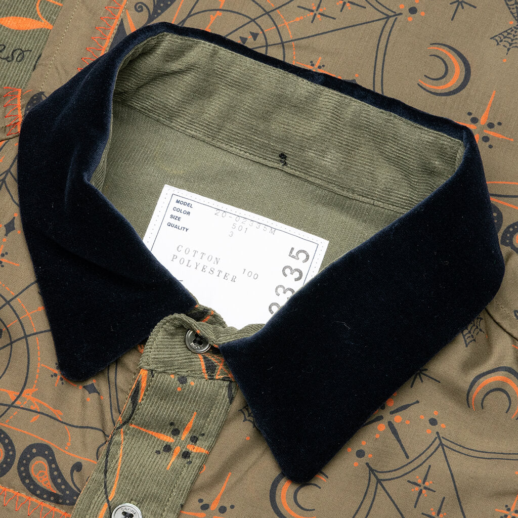 Sacai x Dr. Woo L/S Bandana Print Shirt - Khaki