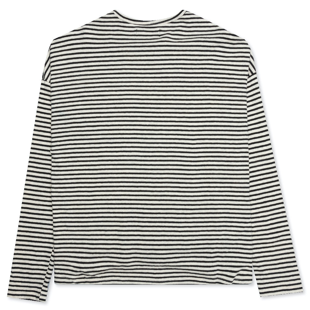 Striped Logo L/S Tee - Grey Striped