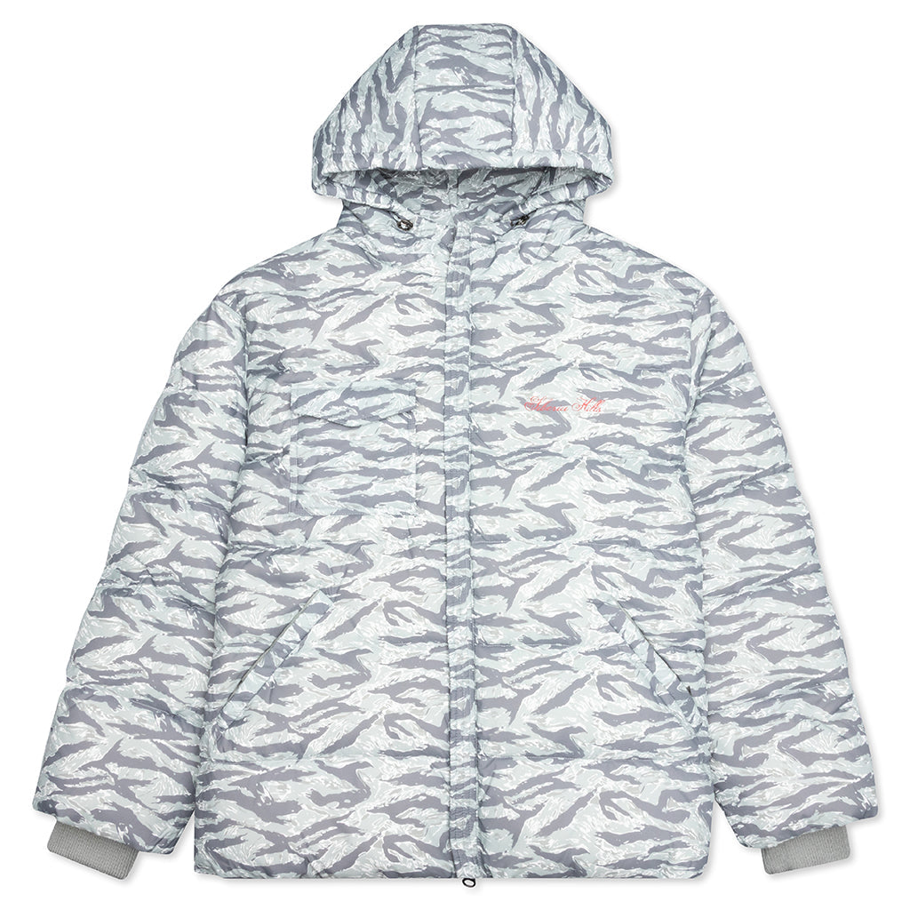 Tiger Puffer Jacket - White/Grey