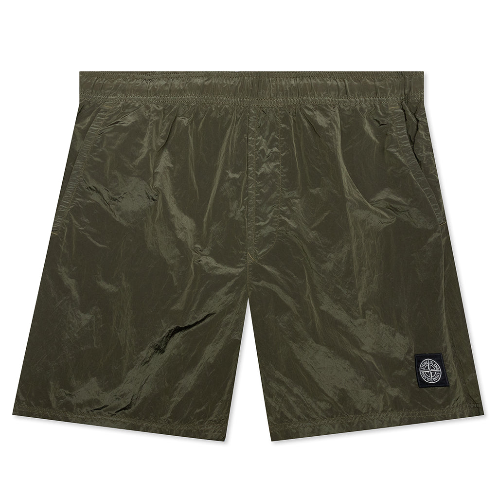 Nylon Metal Swim Trunks B0943 - Olive