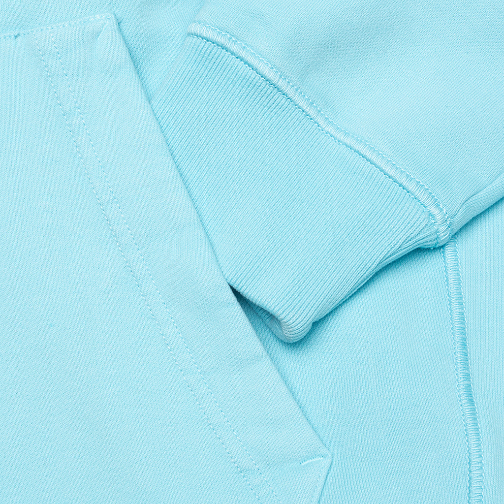 Cotton Hooded Full Zip Sweatshirt - Aqua