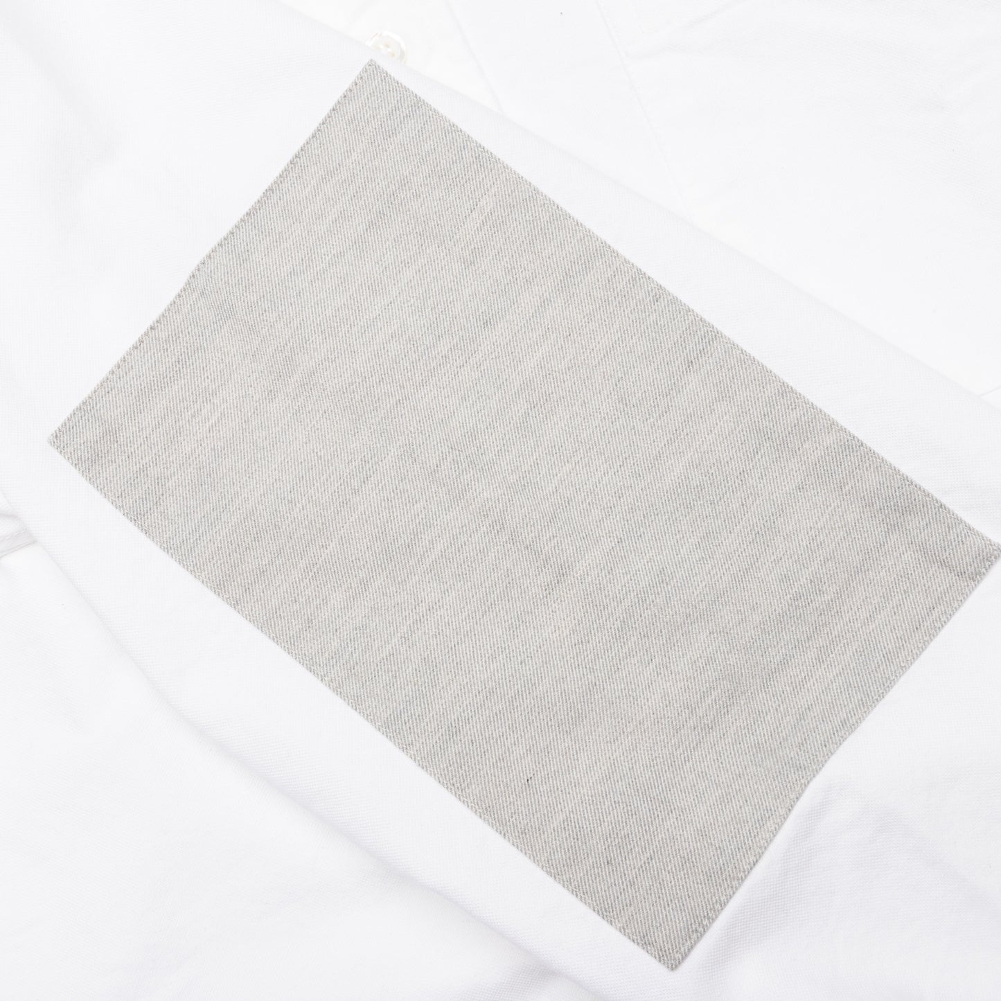 Elbow Patch Straight Fit Button Down L/S Shirt - White