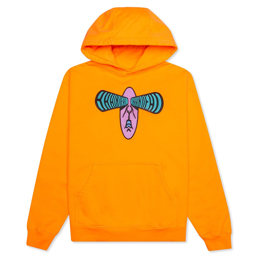 Bulging Embroidered Hoodie - Orange