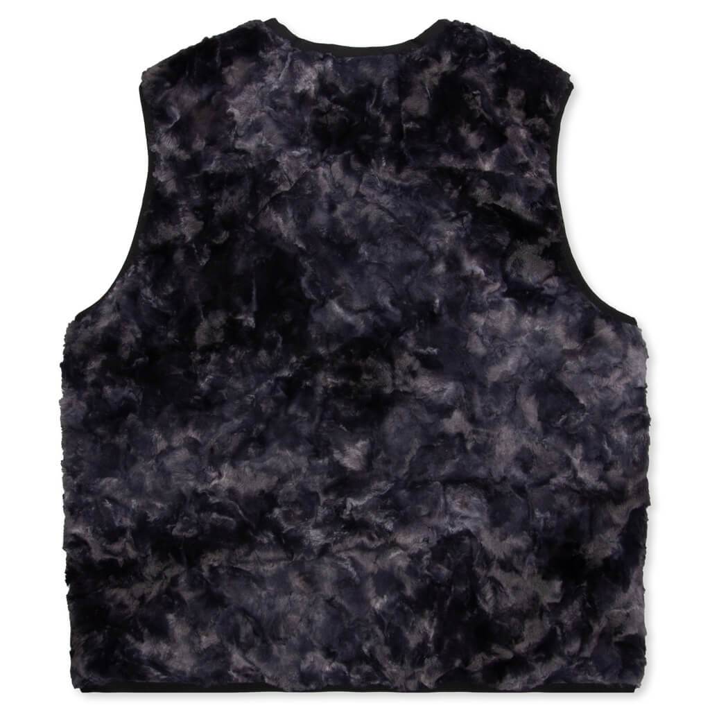 Novelty Dyed Fur Sunflower Tactical Vest - Black