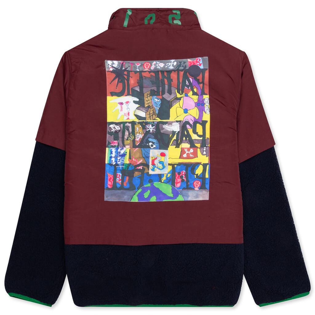 Post Earth Syndrome Fishing Fleece - Burgundy