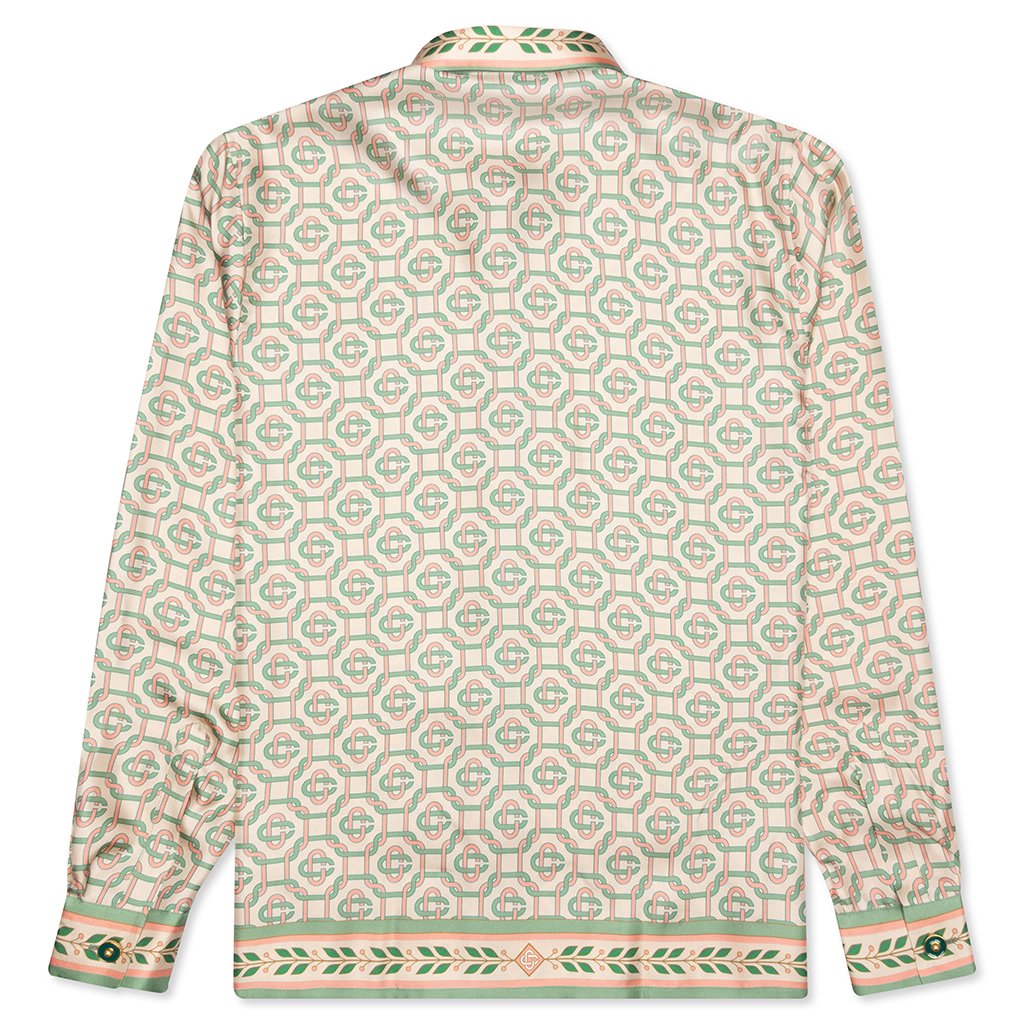 Printed L/S Silk Shirt - Laurel Monogram Light