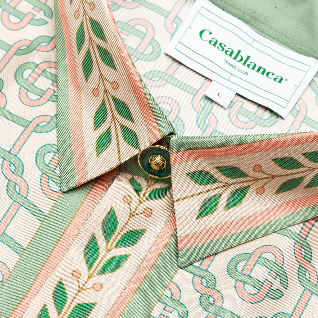 Printed L/S Silk Shirt - Laurel Monogram Light