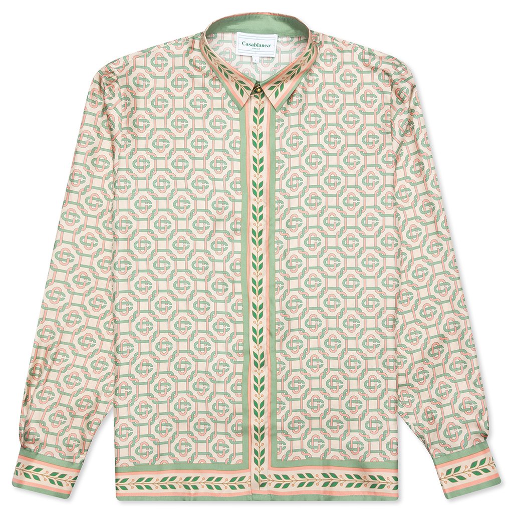 Printed L/S Silk Shirt - Laurel Monogram Light