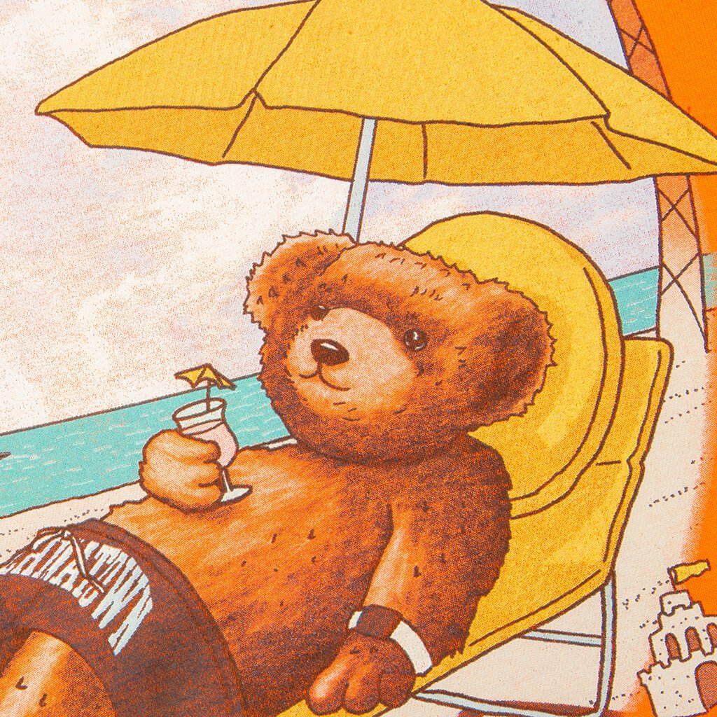 Chinatown Smiley Beach Bear T-Shirt - Orange
