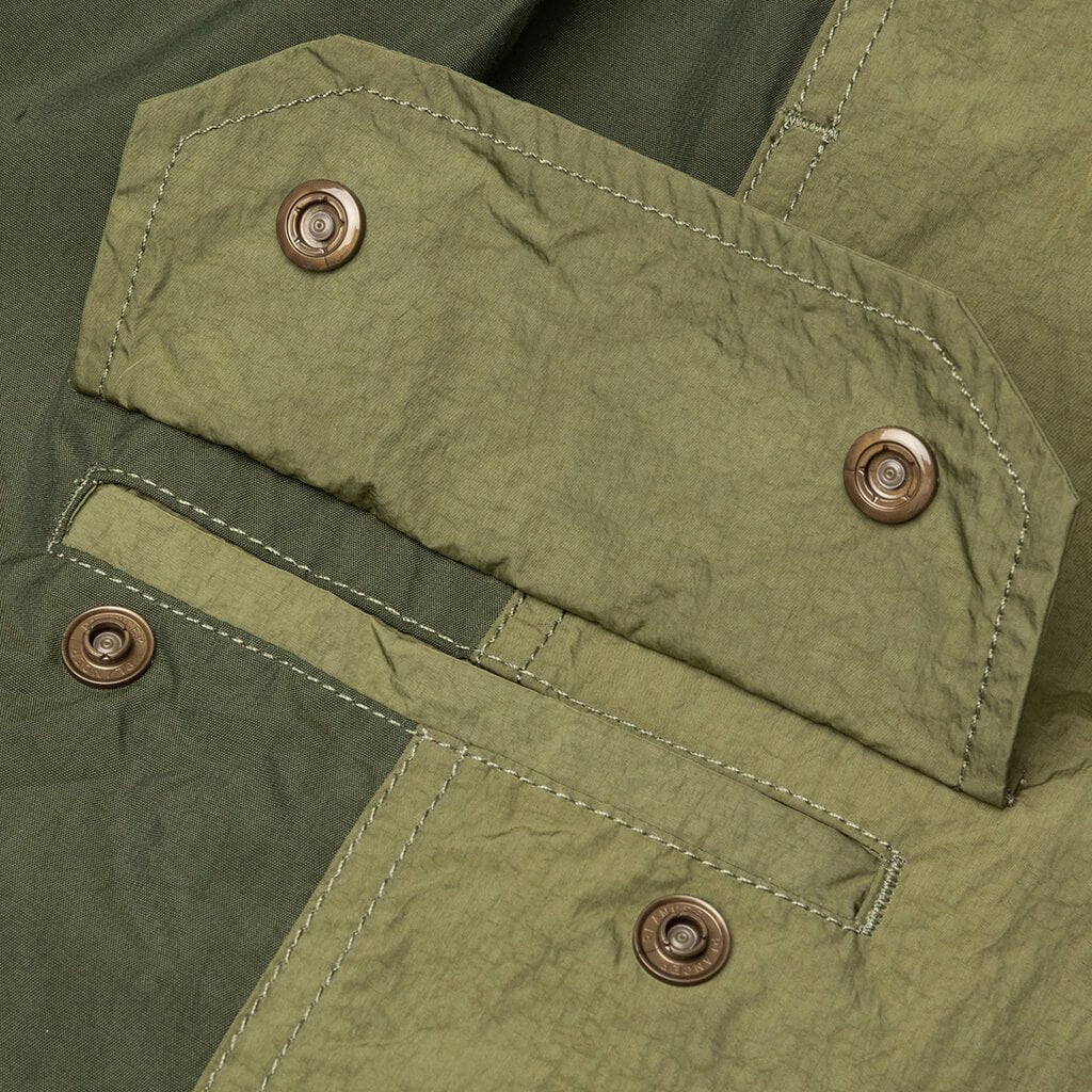 Paneled Nylon Cargo Pants - Olive