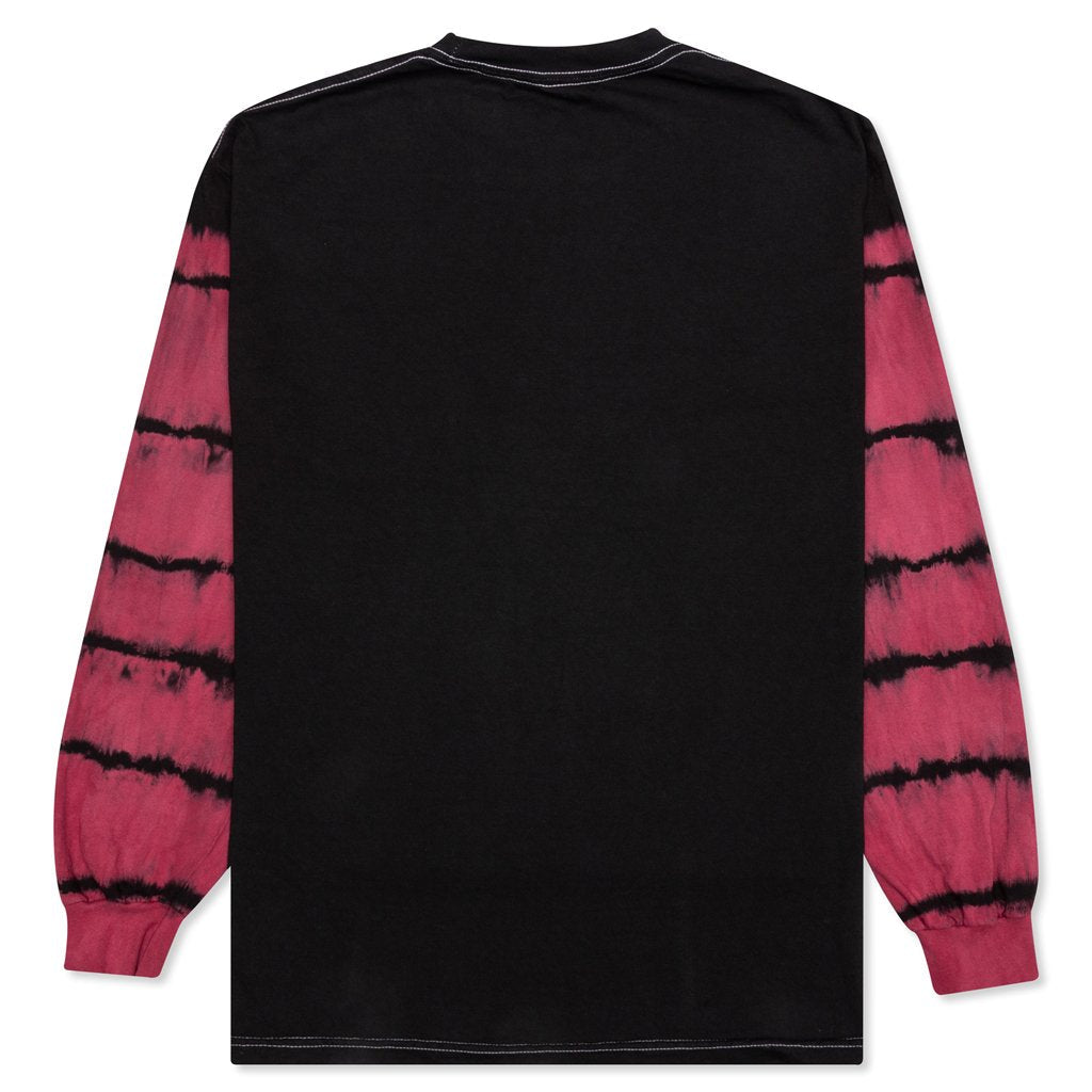 Outline L/S T-Shirt - Black/Maroon