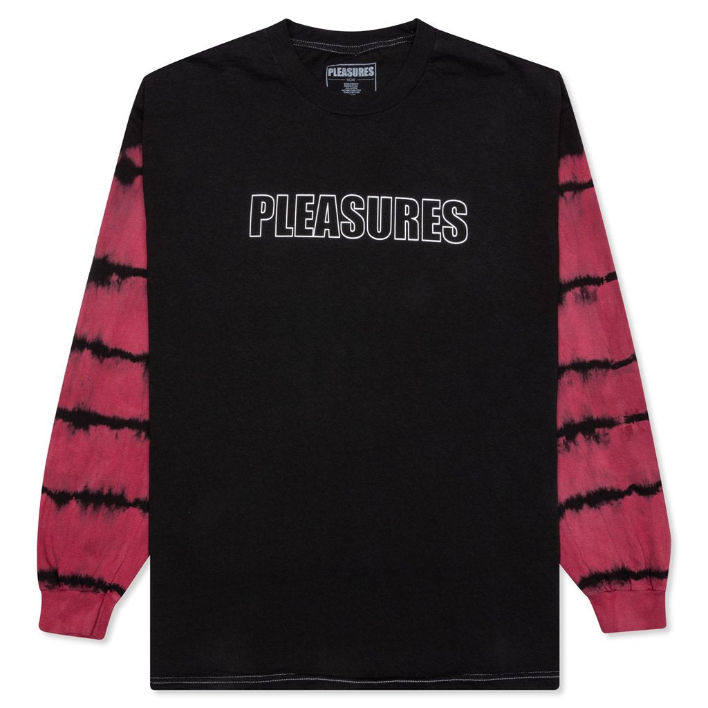 Outline L/S T-Shirt - Black/Maroon