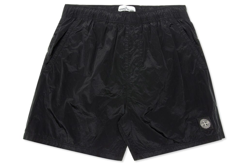 Nylon Metal Swimming Shorts - Black