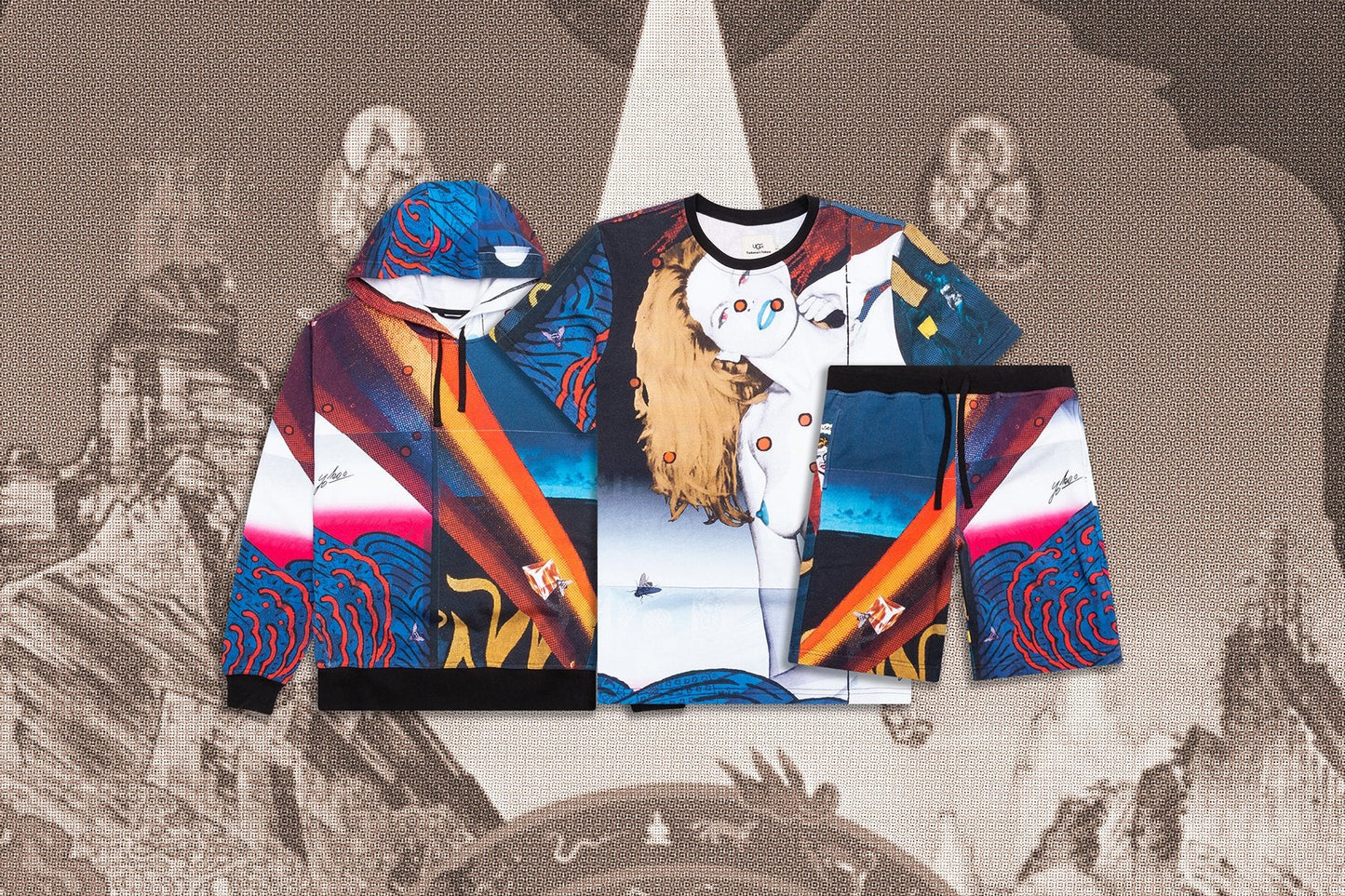 UGG x Yokoo Tadanori T-Shirt - Blue Multi